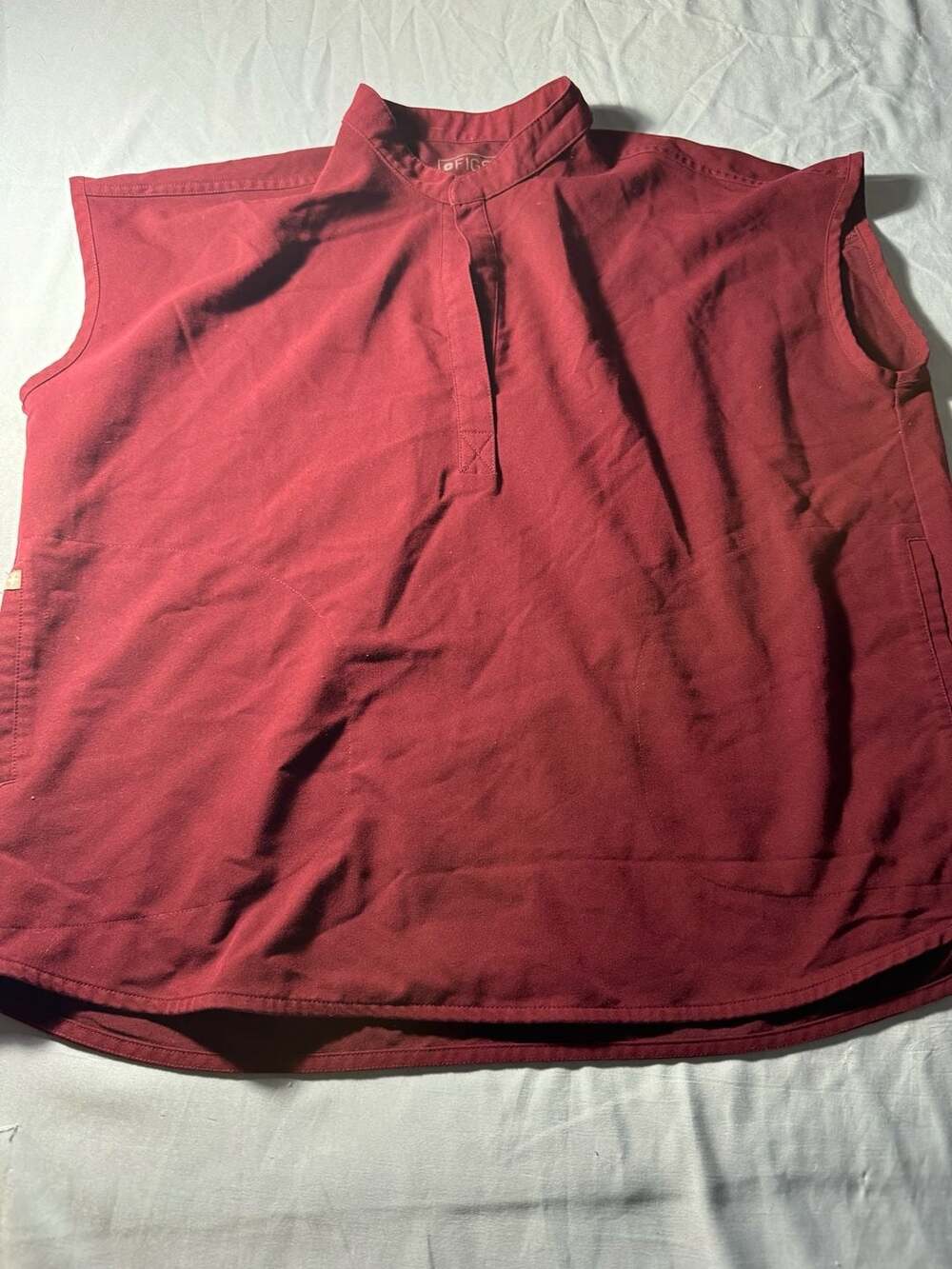 Figs Rafaela Oversized Scrub Top Size L Burgundy